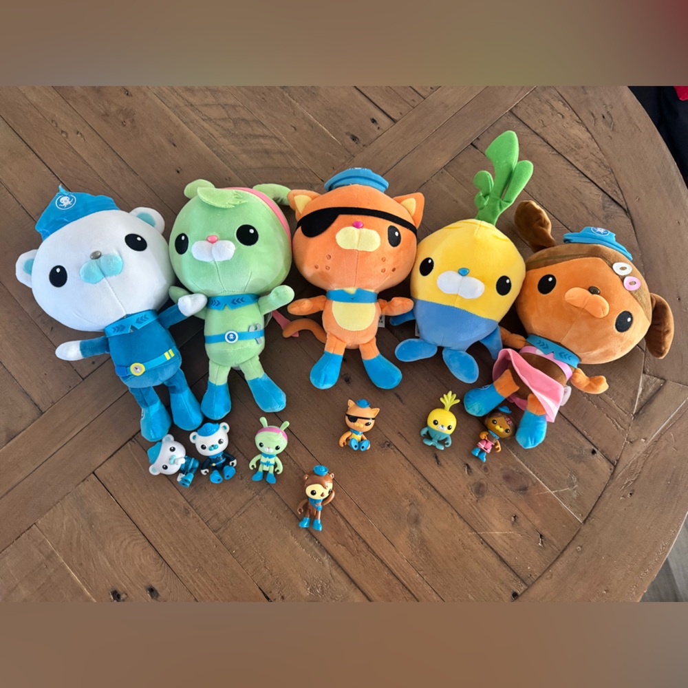 Octonauts Plush & Mini Figure Lot Captain Barnacles Kwazii Peso